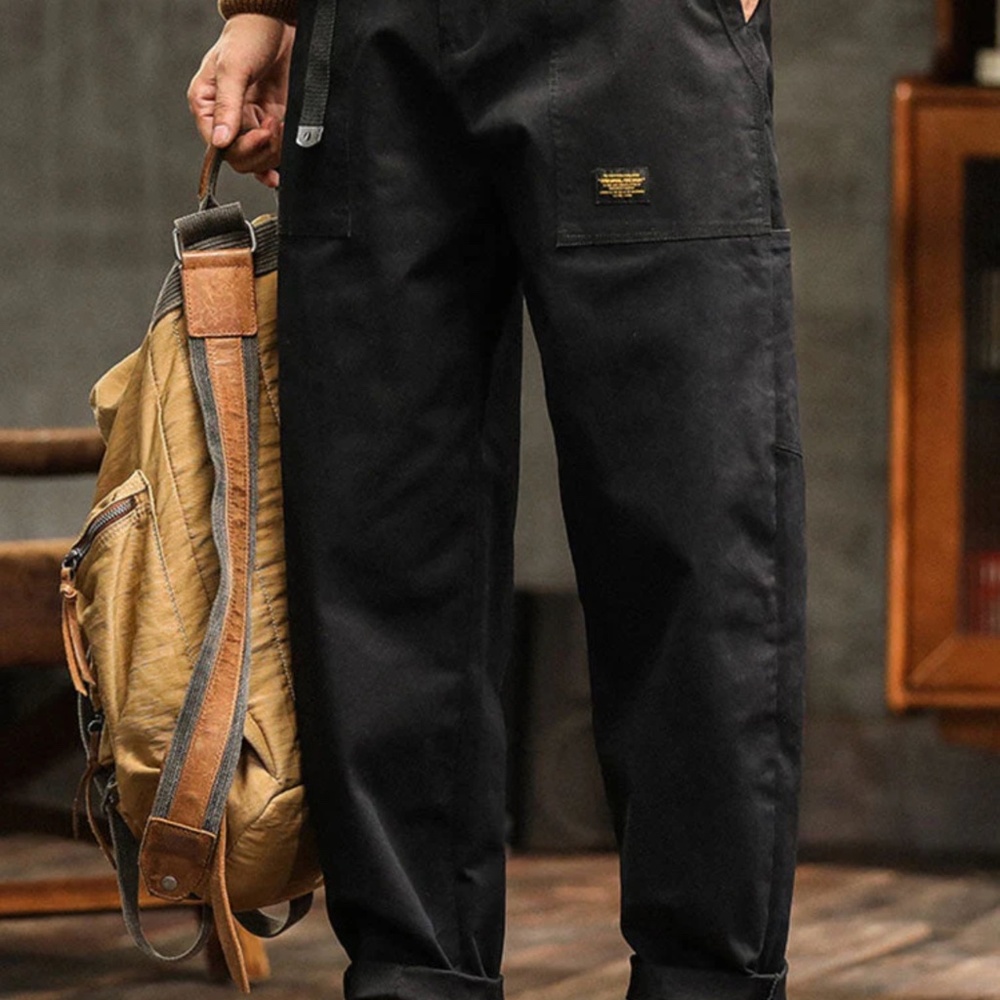 MadePants Men's Vintage-Inspired Casual Utility Pants 32" Black
